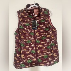 Ariat women puffer vest horse print NWT